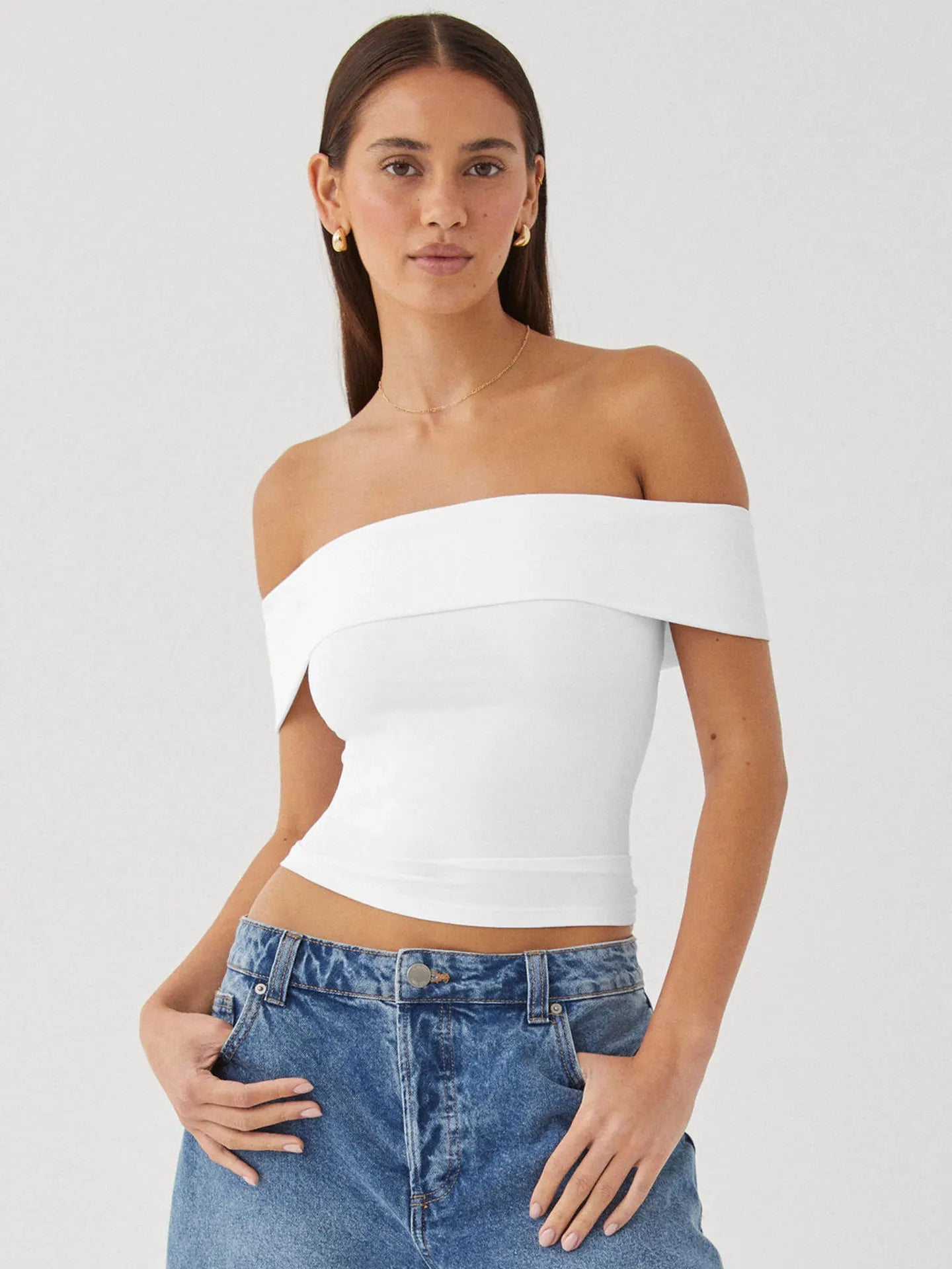 Women's Summer New Strapless Sexy T-shirt One Shoulder Spicy Girl Pure Desire Style Top for Women