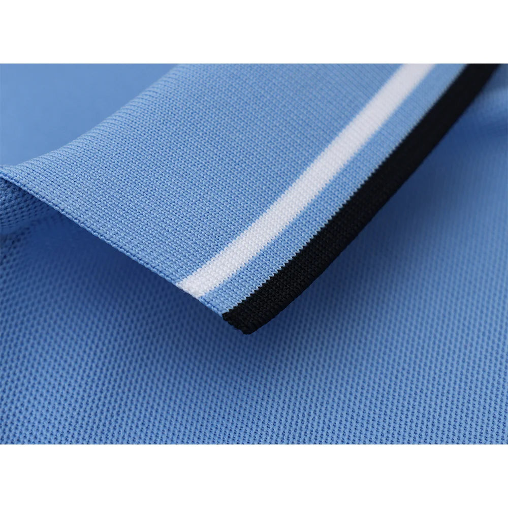 Camisa polo masculina, manga curta: com lapela de botão, simples, leve