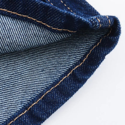 Conjunto feminina em jeans: camisa colarinho degotado com manga curta e bolso decoração + shorts cintura média assimétricos