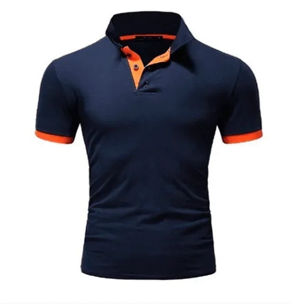 Camisa polo masculina, casual, respirável, manga curta