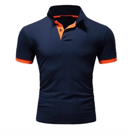 Camisa polo masculina, casual, respirável, manga curta