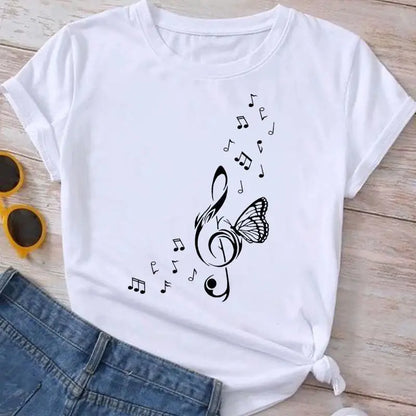 Fashion Clothes Summer Spring Flower 90s Tee Ladies Cartoon Clothing Short Sleeve Graphic T Shirt Women T-shirt Female Top