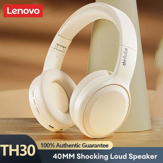 Fone de ouvido gamer Lenovo TH30 sem fio Bluetooth com som estéreo 360°,  esportivo de longa duração e baixa latência