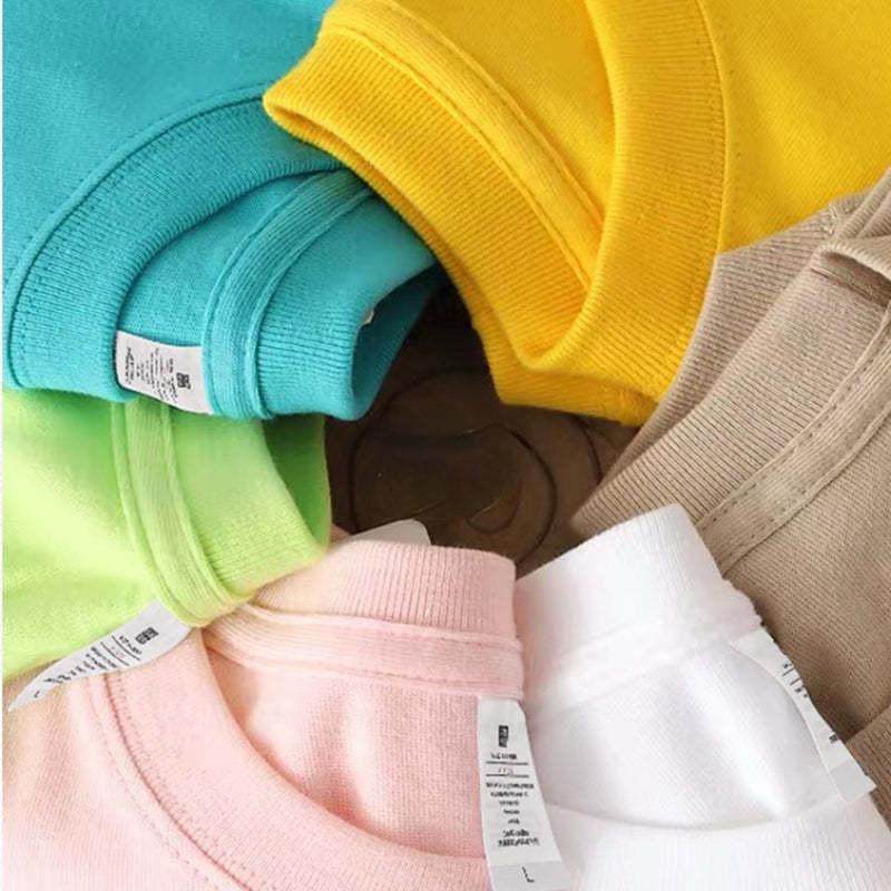 Bornladies Summer 100% Cotton Women's T-shirt Bottoming Basic Fashionable Solid Lady Short Sleeve Loose Tops Shirts 230g/㎡ Tops