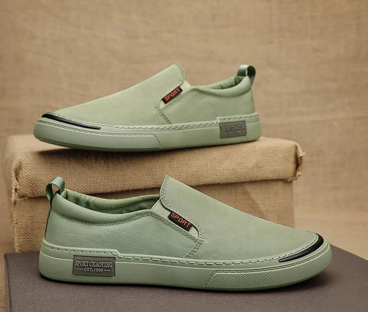 Tênis Vulcanizados de Lona Plimsoll masculino: respirável, de lazer, mocassins, moda primavera e outono