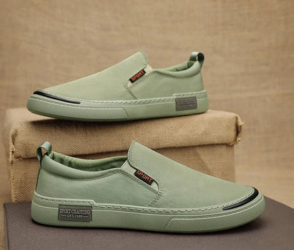 Tênis Vulcanizados de Lona Plimsoll masculino: respirável, de lazer, mocassins, moda primavera e outono