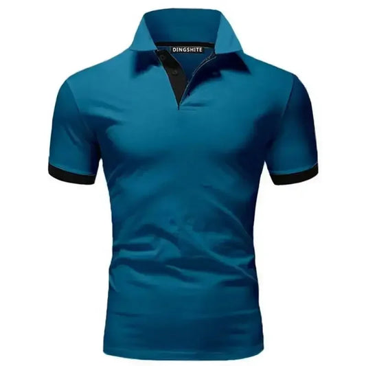Camisa polo masculina, casual, respirável, manga curta
