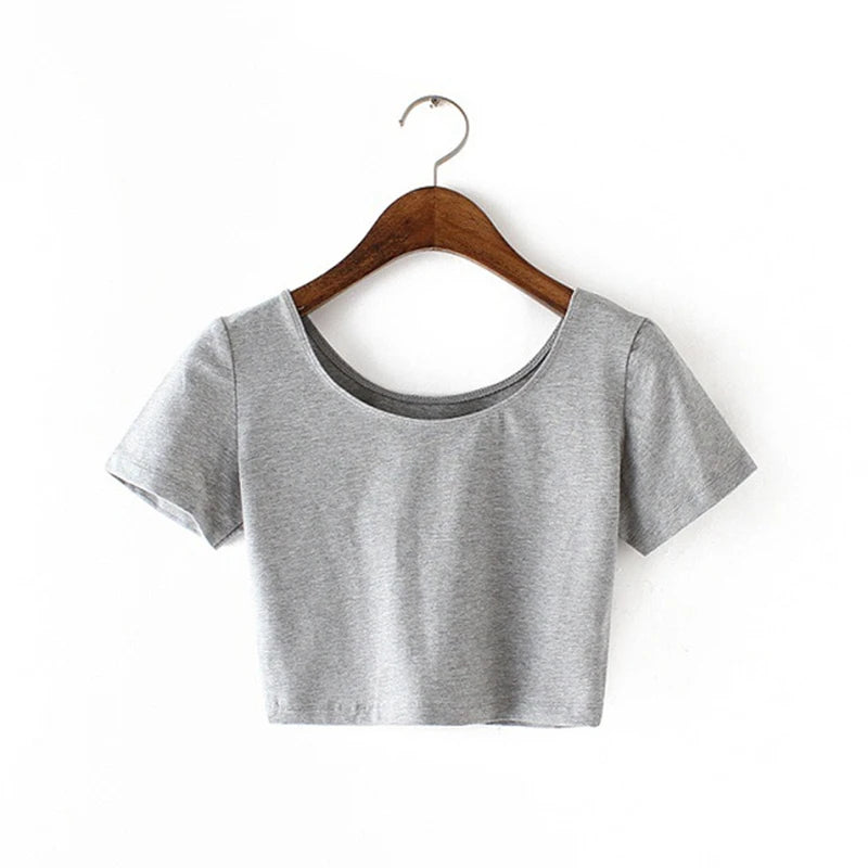 Y2K Women Backless Hollow Out T Shirt Sexy Bandage Crop Tops O-neck Tshirt Black Streetwear Short Sleeve Slim Bodycon T-shirt