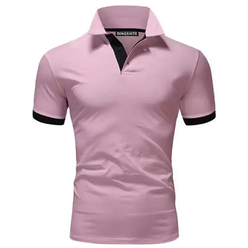 Camisa polo masculina, casual, respirável, manga curta