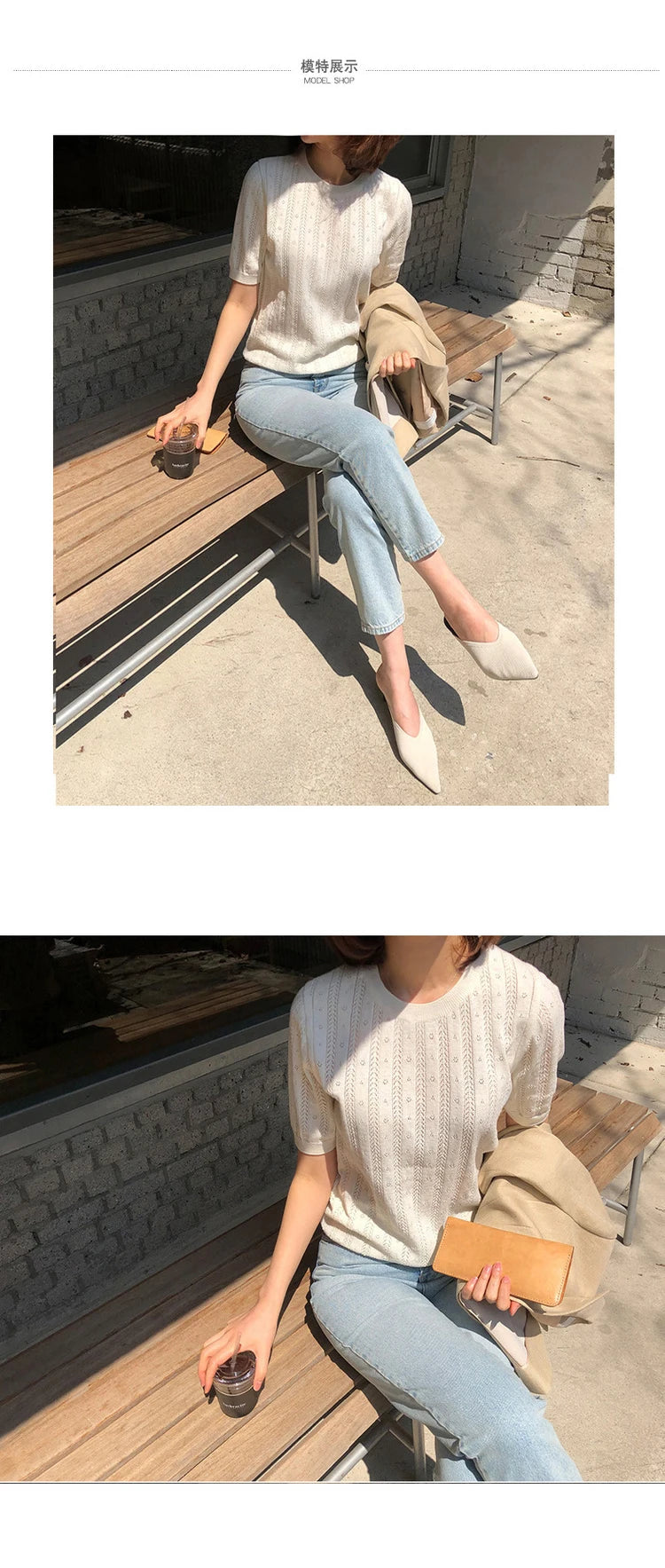 100% Cotton Women Hollow-out Sweater T-shirt New Summer Fashion Short-sleeve O-Neck Pullover Tees Korea Casual Knitted Tops