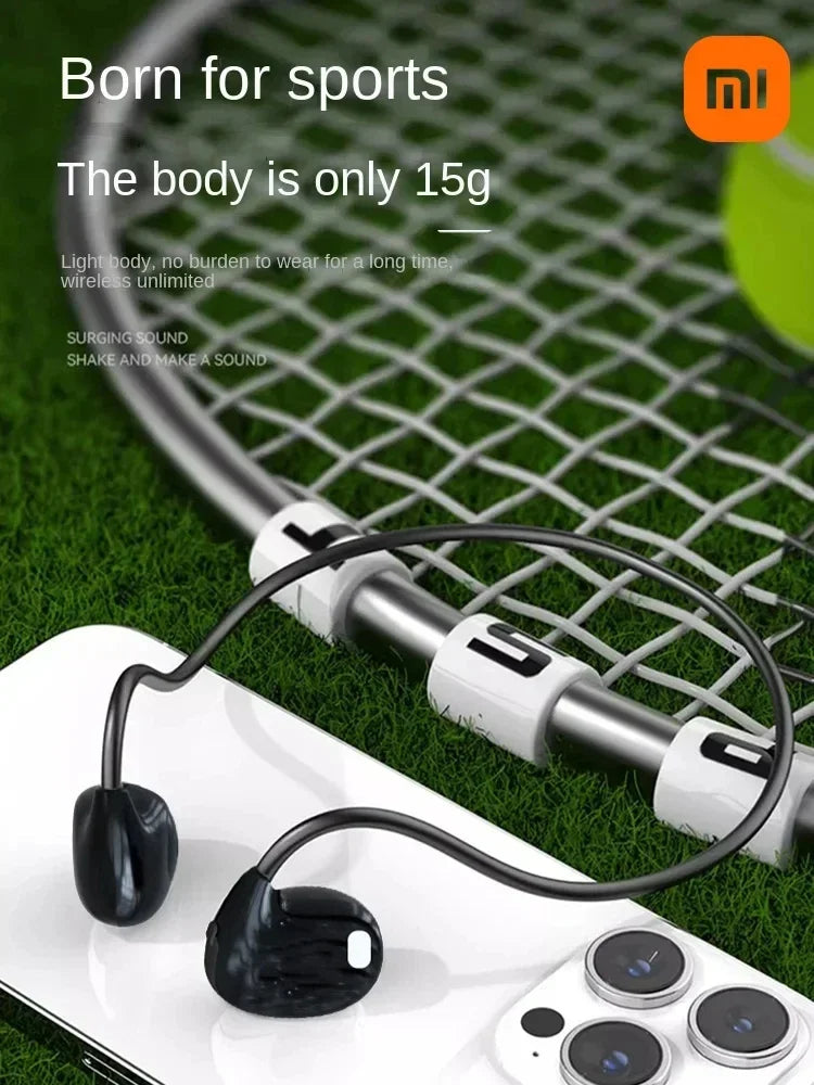 Fones de ouvido sem fio Xiaomi Bone Conduction Bluetooth 5.3 para pescoço, esportivo, estéreo, com microfone.
