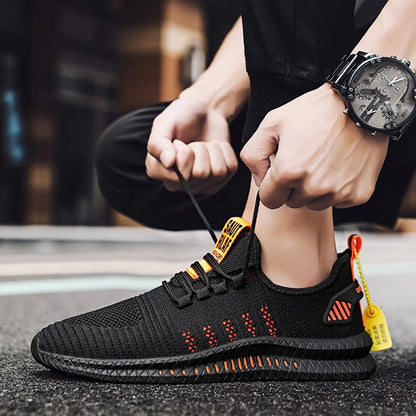 Tênis de corrida masculino: leve, respirável, anti-derrapante, flexível.
