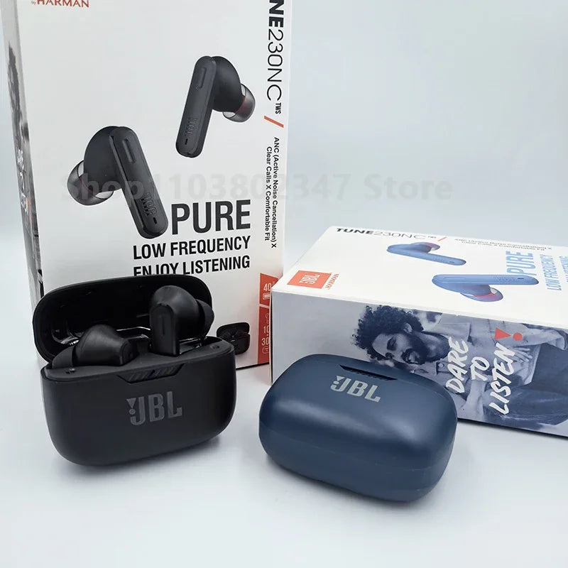 Fones de ouvido Bluetooth sem fio JBL Tune 230NC TWS originais, som estéreo esportivo, com microfone, edição HK