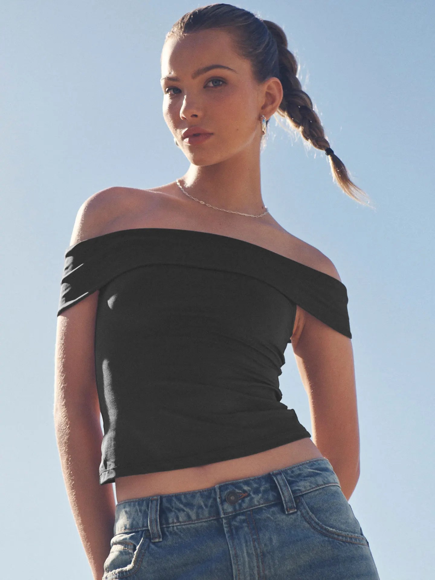 Women's Summer New Strapless Sexy T-shirt One Shoulder Spicy Girl Pure Desire Style Top for Women