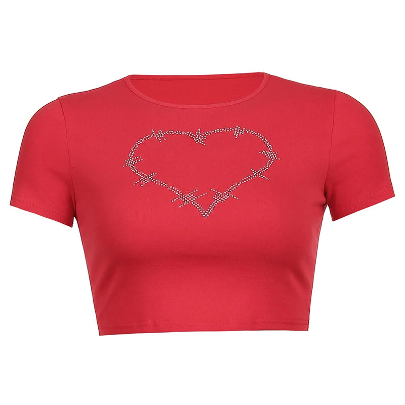 Y2K Women Backless Hollow Out T Shirt Sexy Bandage Crop Tops O-neck Tshirt Black Streetwear Short Sleeve Slim Bodycon T-shirt