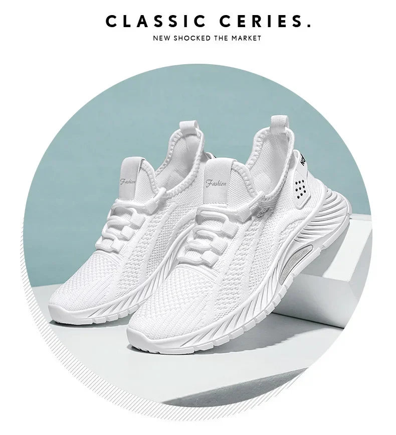 Tênis casual com designer feminino: esportivos, moda renda, de malha respirável.