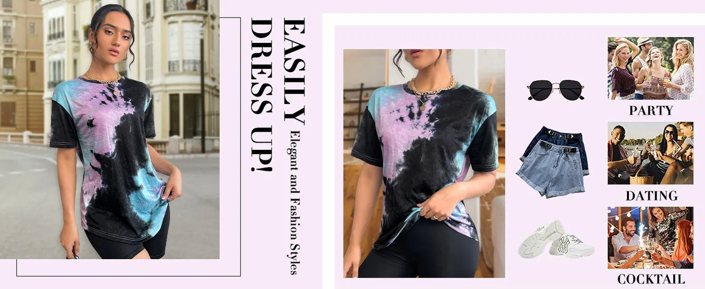 2024 Fashion Women's Stripe Print T-shirt Top Simple Casual Female Short Sleeve Clothing New Loose Colorful O-Neck T-Shirts