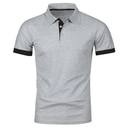 Camisa polo masculina, casual, respirável, manga curta