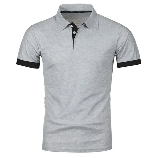 Camisa polo masculina, casual, respirável, manga curta