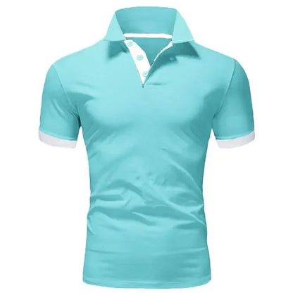 Camisa polo masculina, casual, respirável, manga curta
