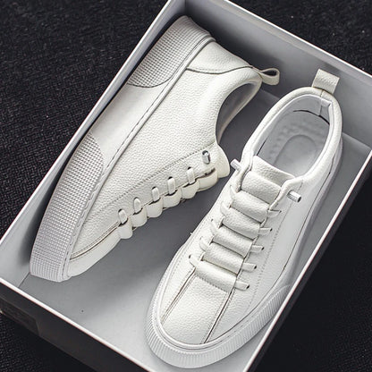Tênis masculino: primavera, moda rendas, de couro, casual confortável