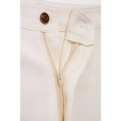 Conjunto Elegance: casual com 2 peças bordados com camisa tipo top de manga curta e lapela combinando calças largas