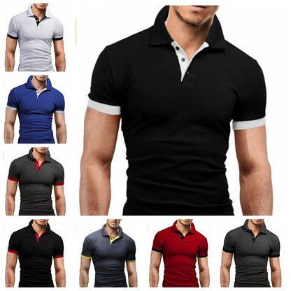 Camisa polo masculina, casual, respirável, manga curta