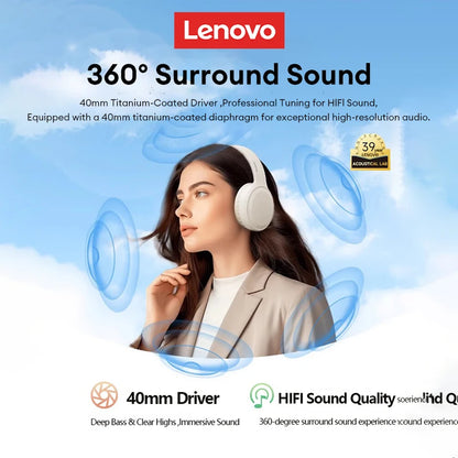 Fone de ouvido gamer Lenovo TH30 sem fio Bluetooth com som estéreo 360°,  esportivo de longa duração e baixa latência