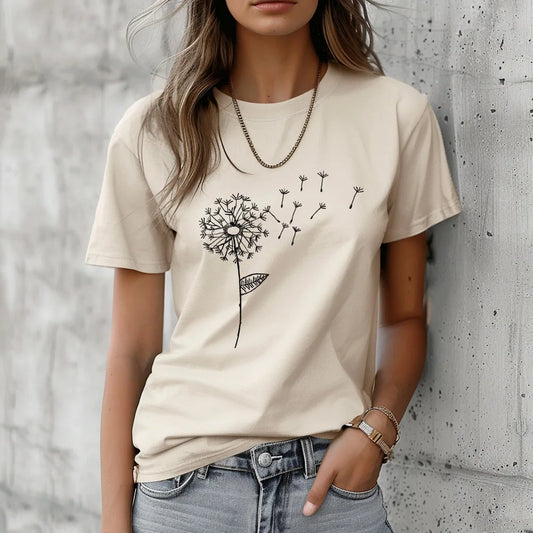 Dandelion t-shirts women harajuku comic graphic top girl graphic designer Japanese clothing