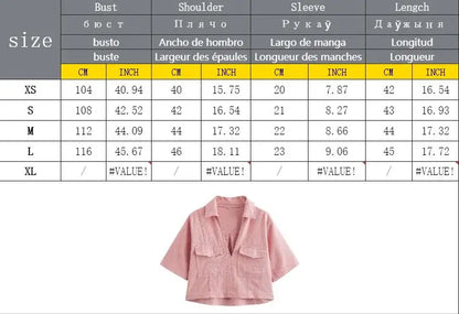 Conjuntos femininos em jeans: camisa gola com manga curta e bolso decoração +  shorts cintura média assimétrico
