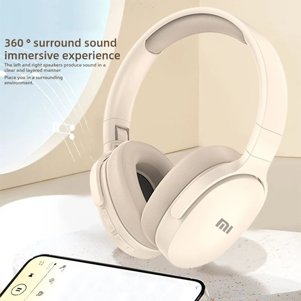 Fones de ouvido Bluetooth sem fio Xiaomi HiFi estéreo dobrável leve com suporte para cartões TF e interface tipo C de 3,5 mm