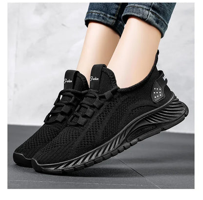 Tênis casual com designer feminino: esportivos, moda renda, de malha respirável.