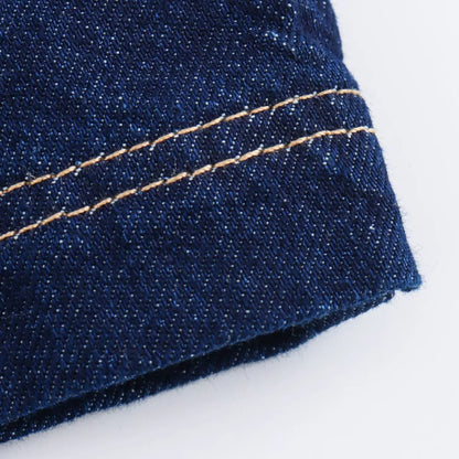 Conjunto feminina em jeans: camisa colarinho degotado com manga curta e bolso decoração + shorts cintura média assimétricos