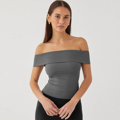 Women's Summer New Strapless Sexy T-shirt One Shoulder Spicy Girl Pure Desire Style Top for Women