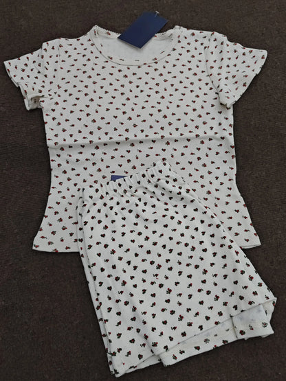Stripes T-shirt Shorts 2 Pieces Sets Summer Short Sleeve Slim Three Buttons Crop Top Elastic Short Pant for Woman Sweet Y2k Set