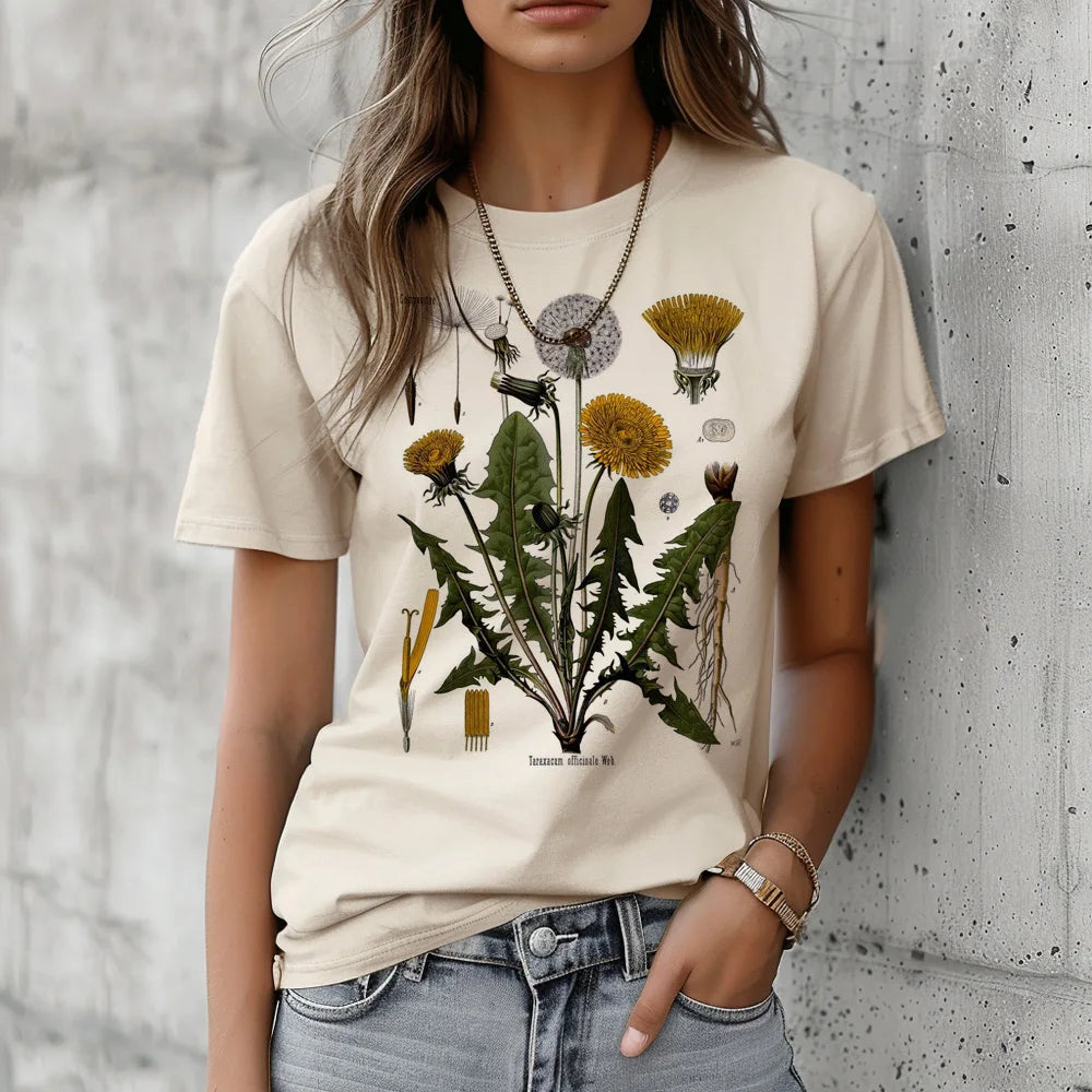 Dandelion t-shirts women harajuku comic graphic top girl graphic designer Japanese clothing