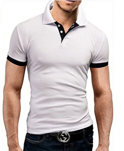 Camisa polo masculina, casual, respirável, manga curta