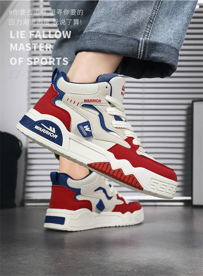 Novo Tênis quatro estações masculino, confortável, tênis de plataforma, vulcanizados branco.