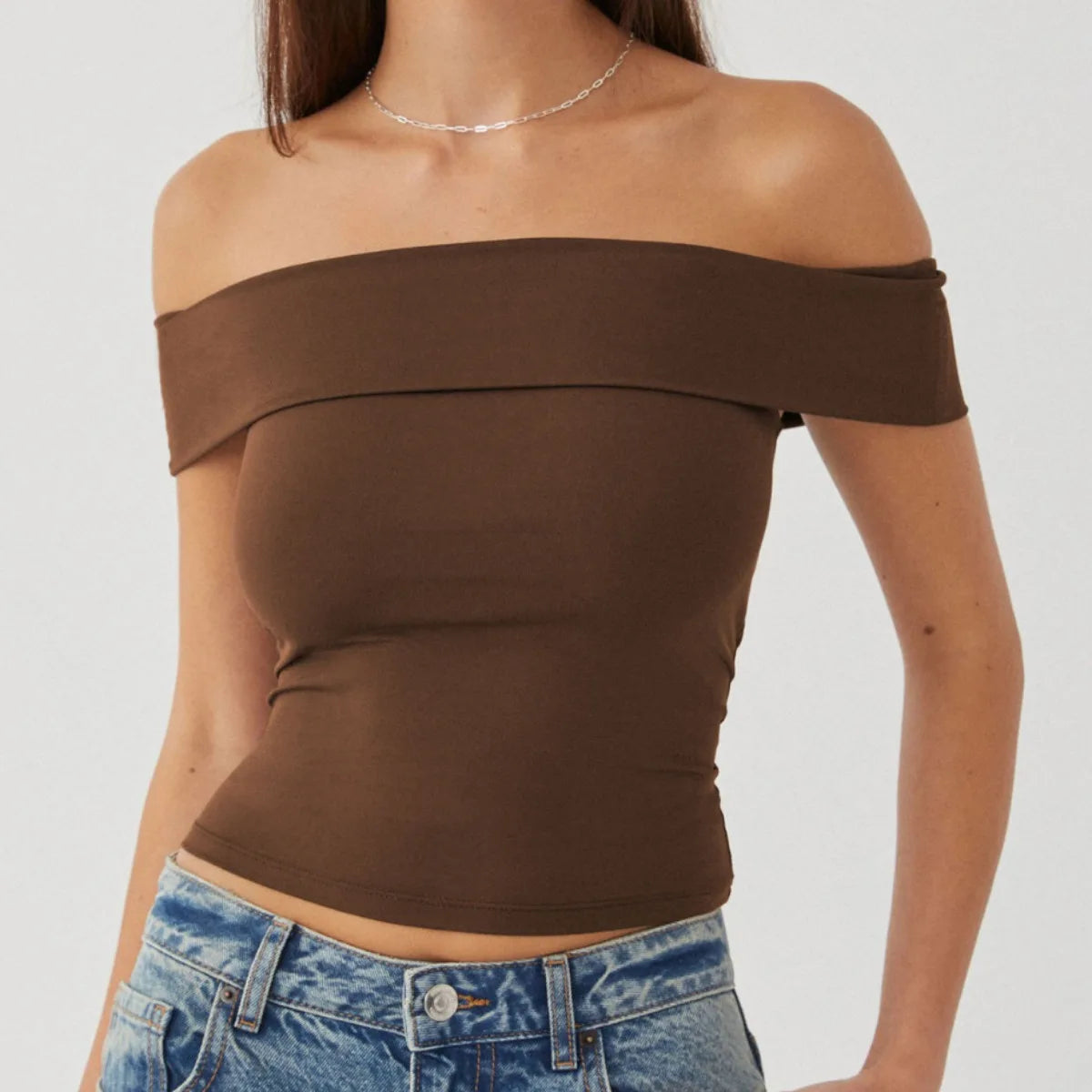 Women's Summer New Strapless Sexy T-shirt One Shoulder Spicy Girl Pure Desire Style Top for Women